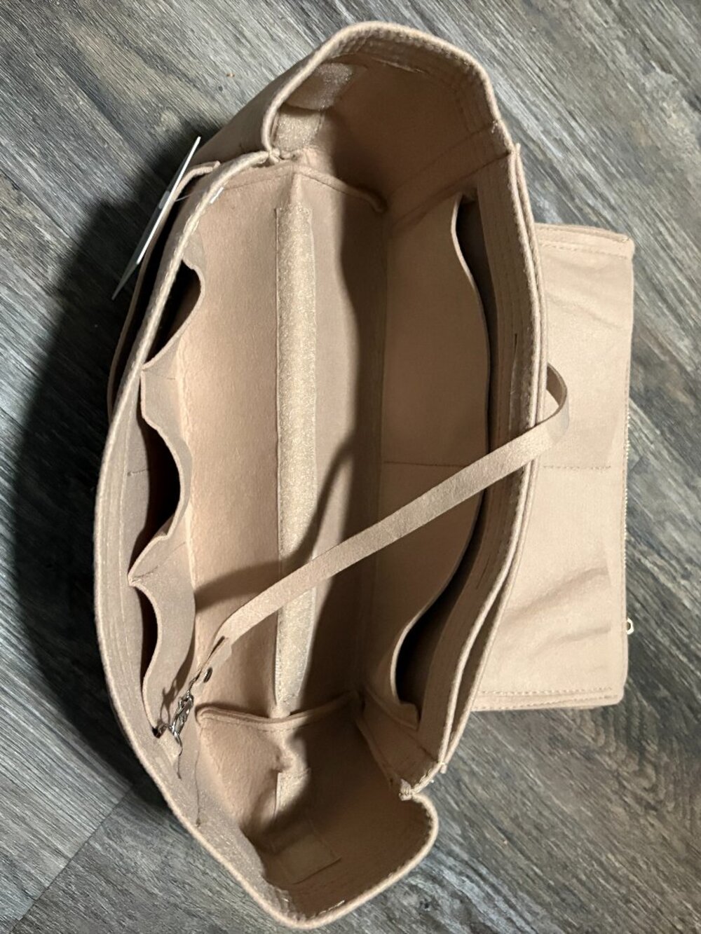 Lexsion Perfect Purse Organizer Felt Beige Tan NWT NEW